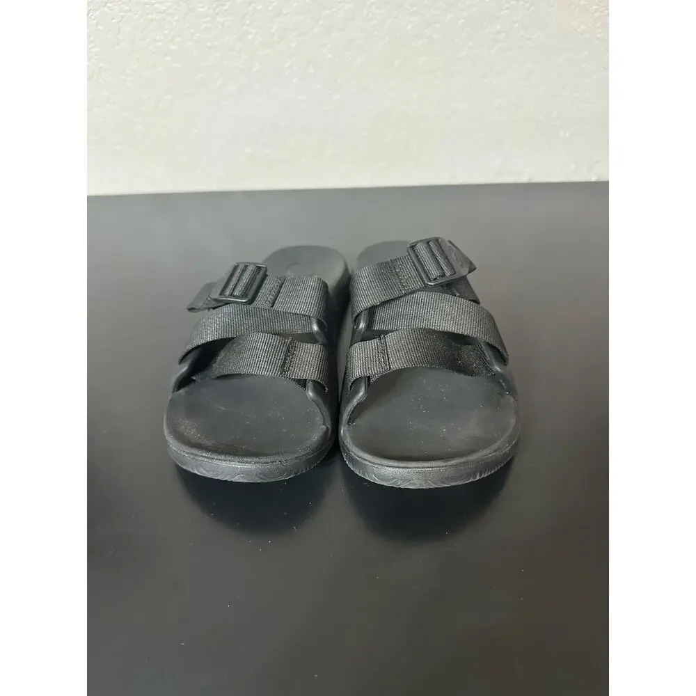 Chaco Chillos Slides Sandals Women 7 Black Neutral Hiking Outdoor Camping Comfy